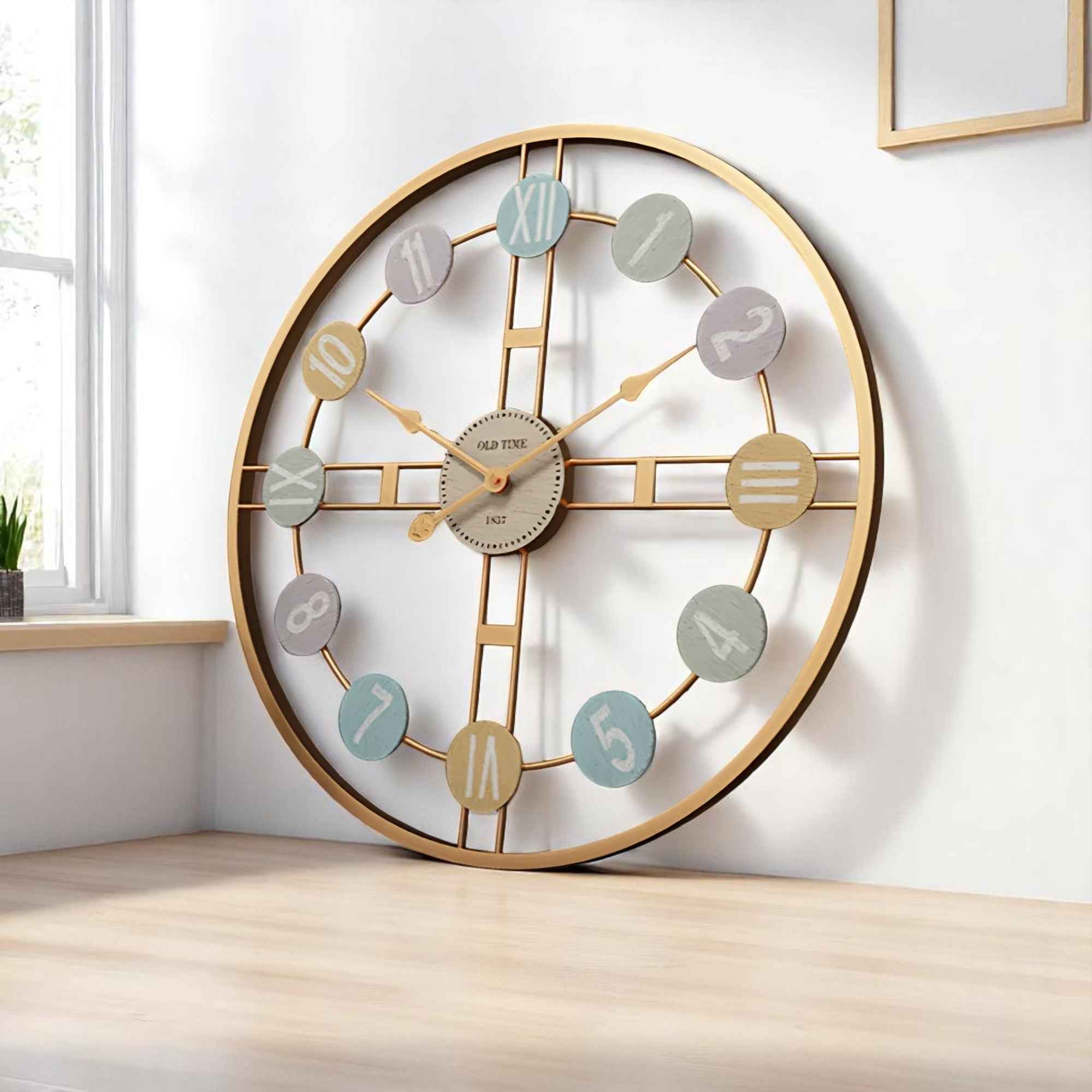Horloges murales : Grande Horloge Murale Design Métal Moderne dans de Marche Lino