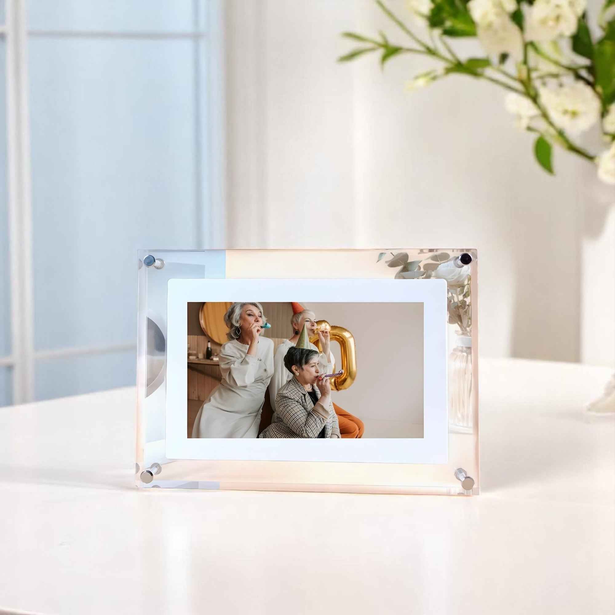 Cadres photo numériques : Cadre Photo Numérique en Verre Accessoire De Décoration dans de Marche Lino