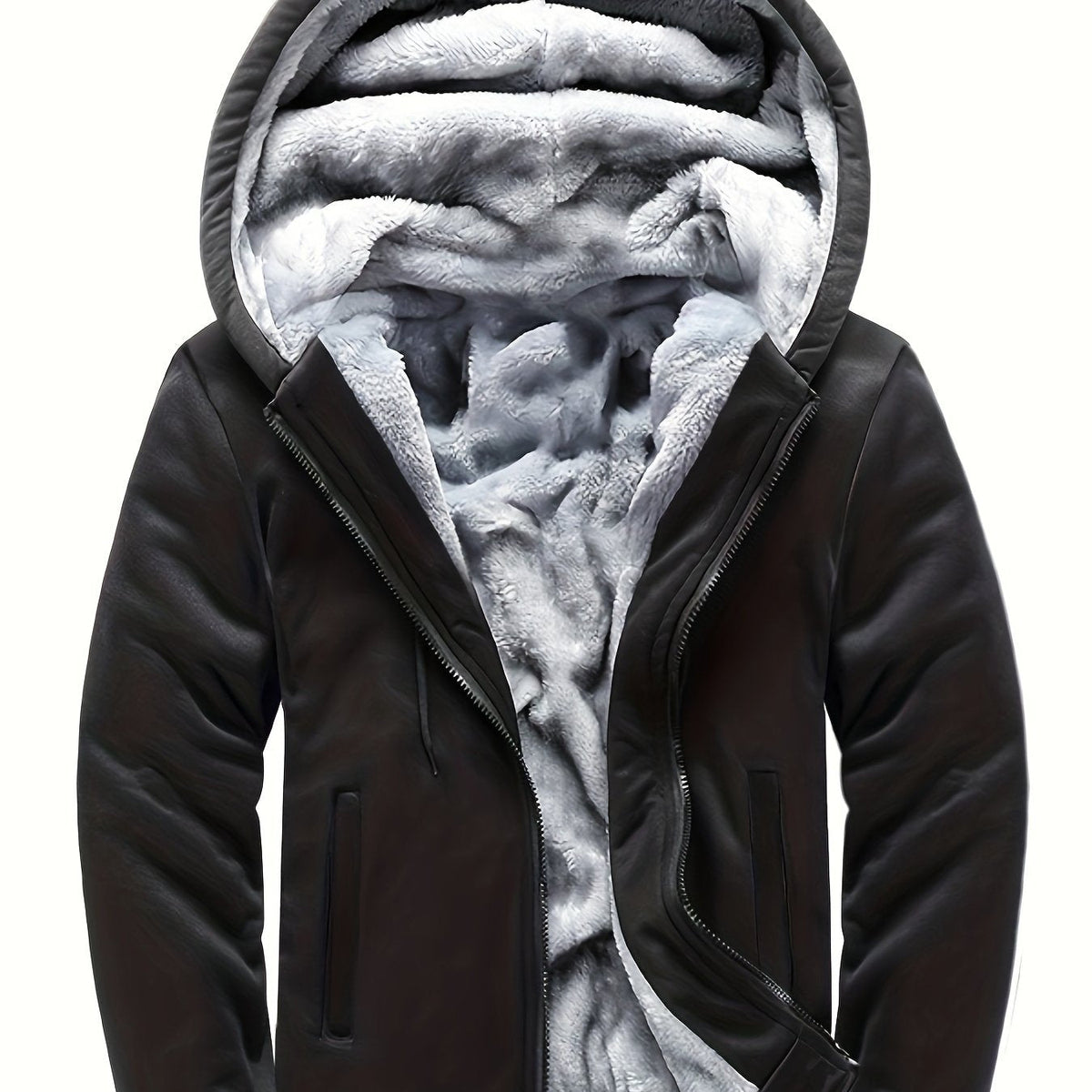 Jackets : Veste Chaude Homme à Capuche en Polaire Colorblock dans Noir de Roselva