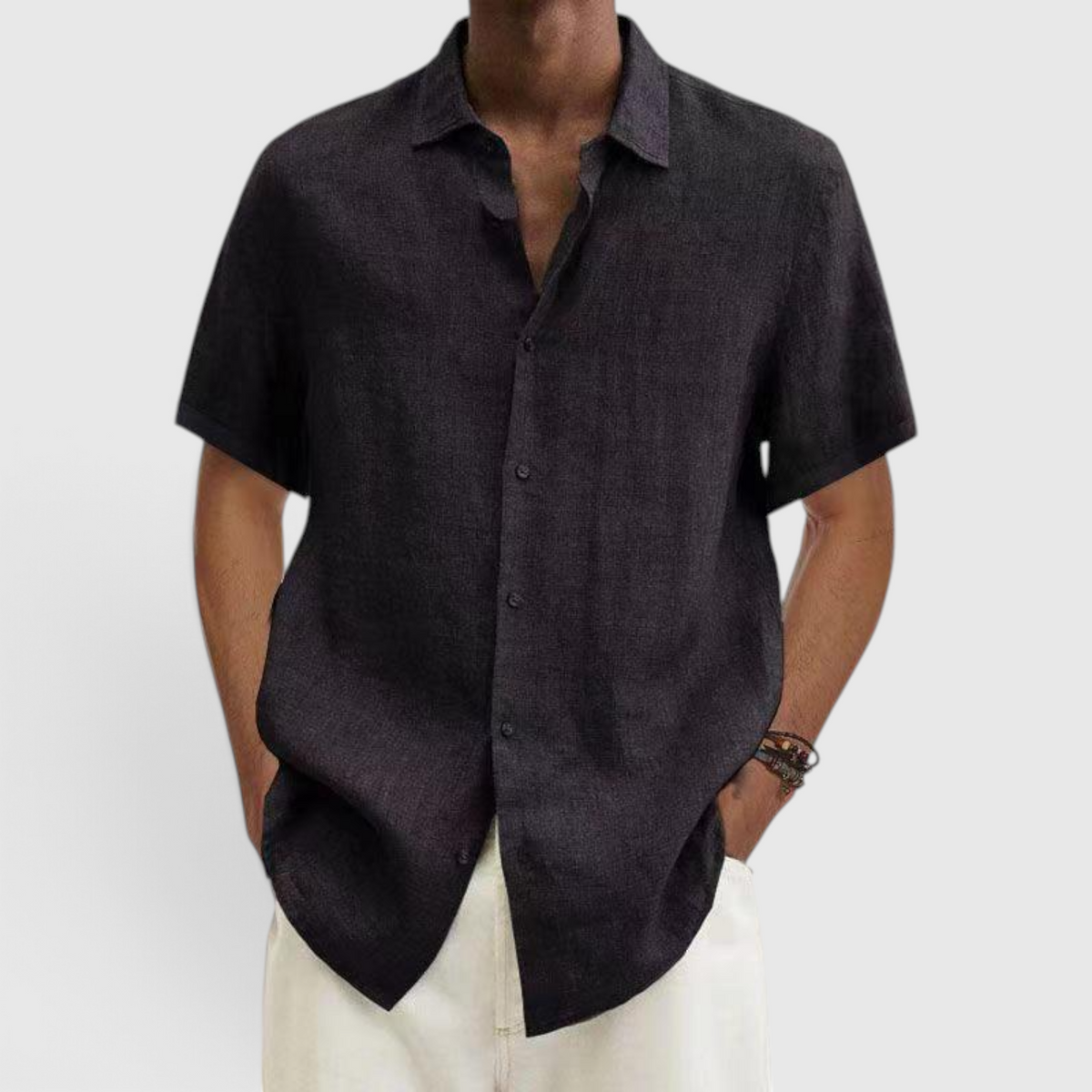 Chemise Décontractée Manches Courtes pour Homme - Boutonnée Quotidienne