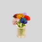 Fleurs en verre miniatures colorées - Décoration durable avec vase