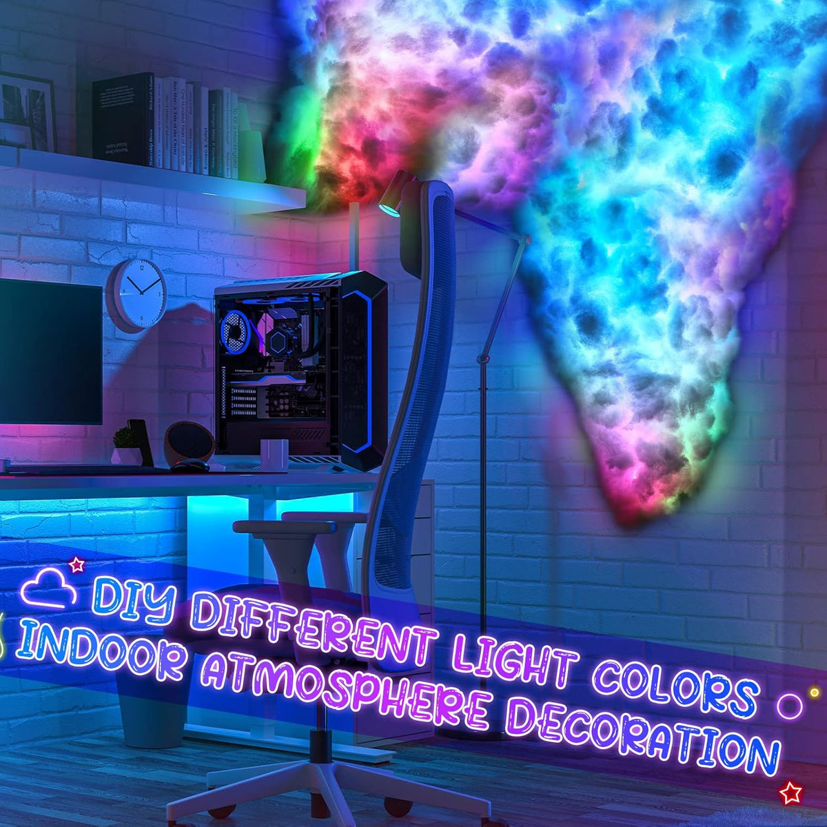 LED Cloud Light : Dream Cloud Light – Lampe LED RGB Synchronisée à la Musique dans de Marche Lino