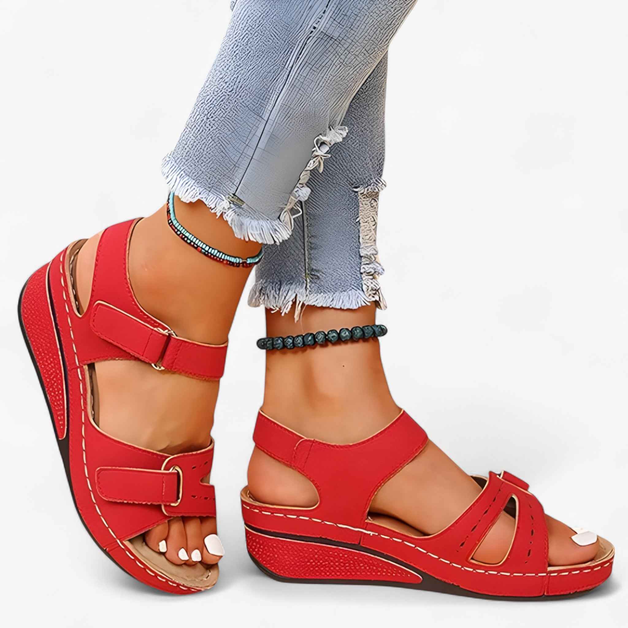 Sandals : Sandales femme d'été confortables, légères et respirantes à bout ouvert dans de Marche Lino