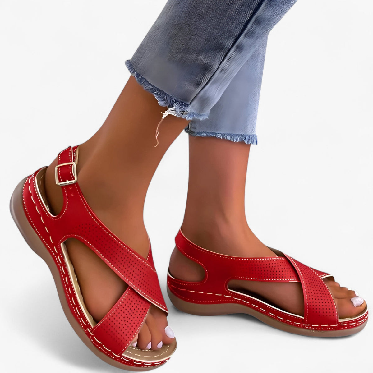 Sandals : Sandales Rétro Bohèmes | Confort et Élégance au Quotidien dans Marron de Concept Odense