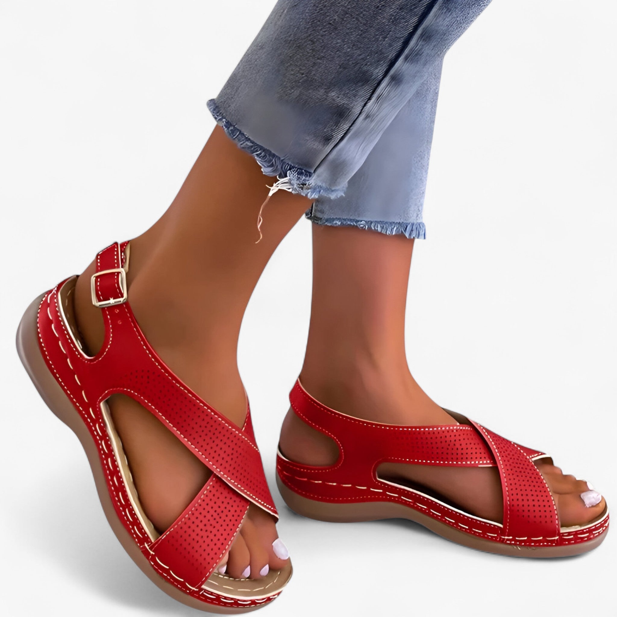 Sandals : Sandales Rétro Bohèmes | Confort et Élégance au Quotidien dans Marron de Concept Odense