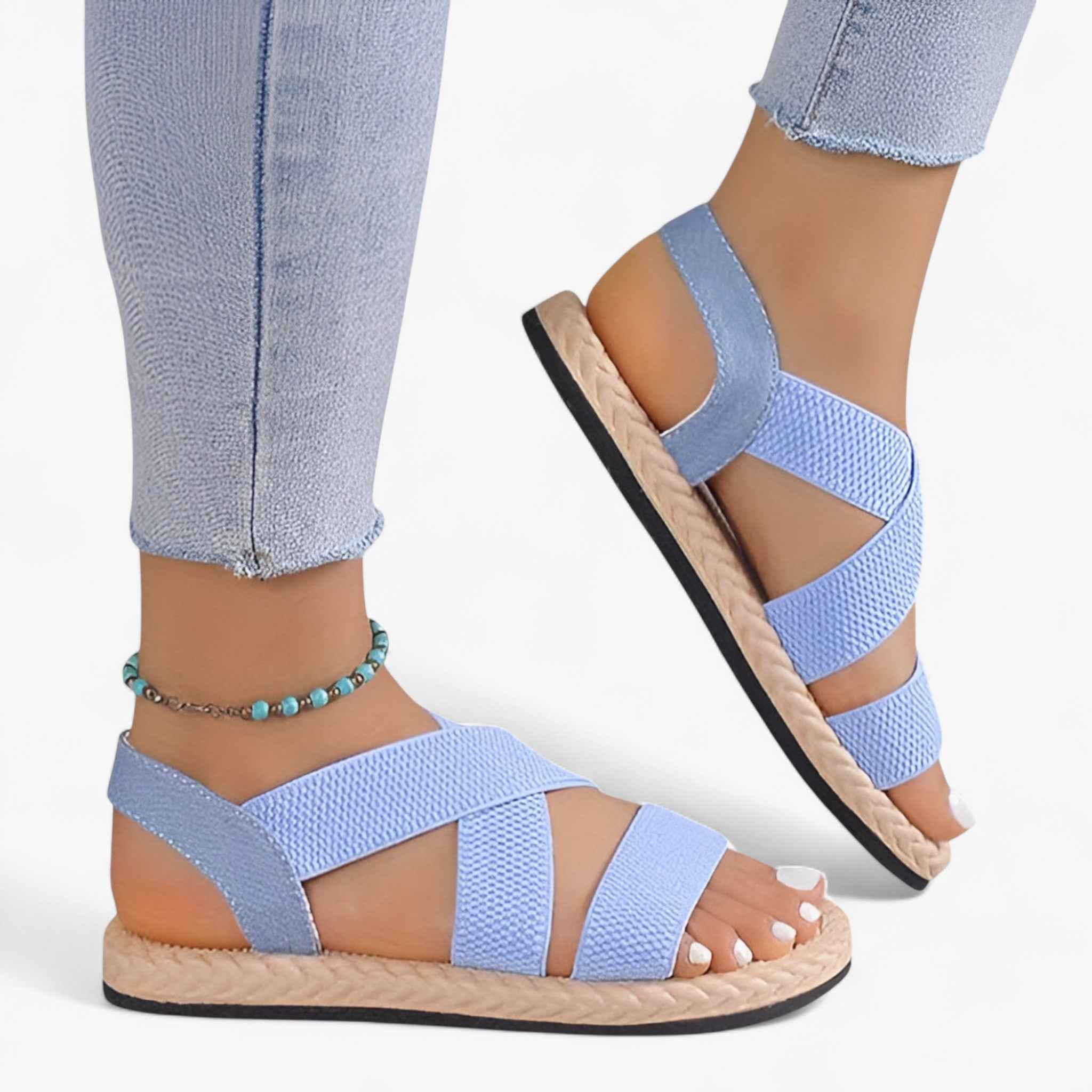 Sandals : Sandales plates femme confortables en cuir noir - Idéales été dans de Marche Lino