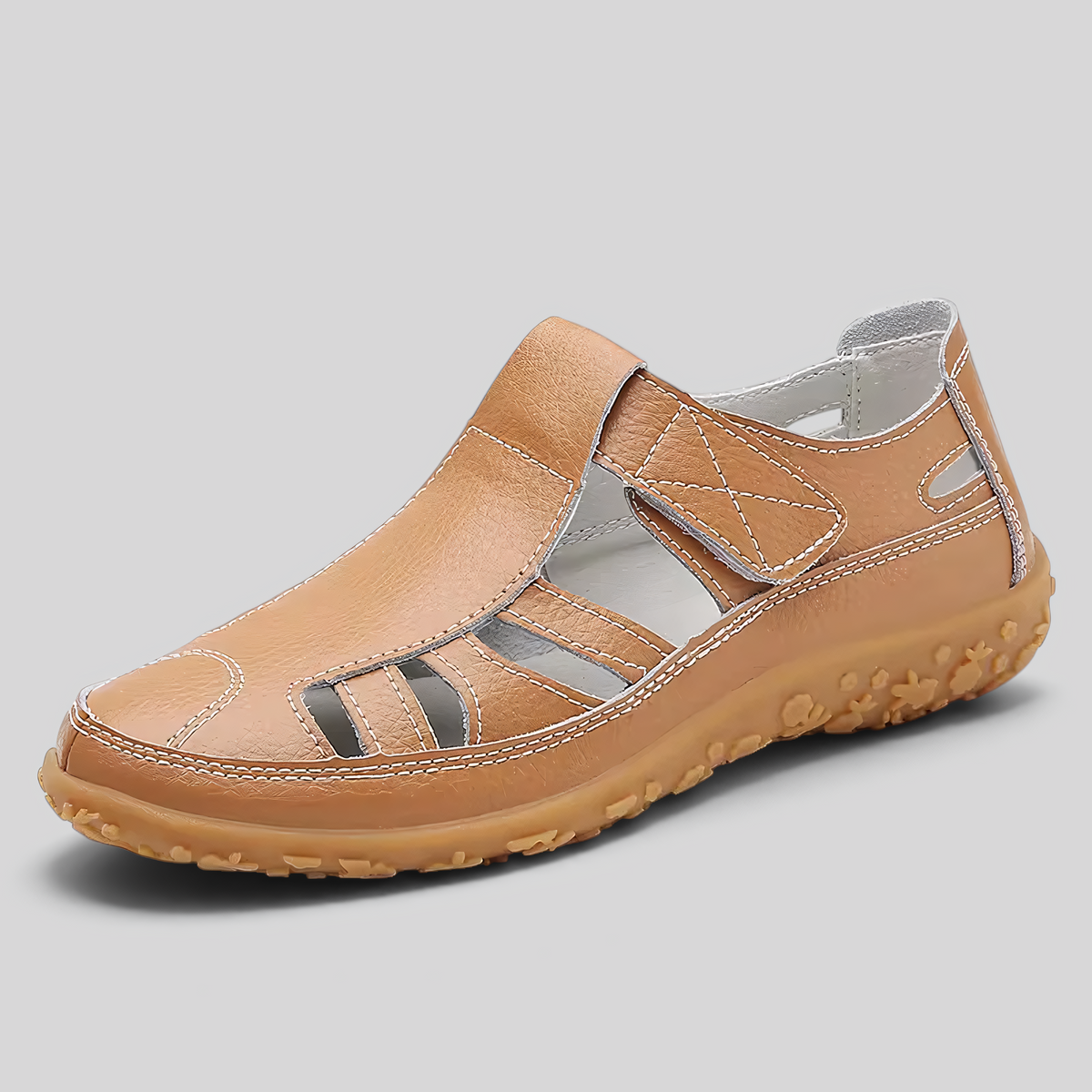 image_ai : Sandales pour Femmes - Orthopédiques, Antidérapantes & Confortables dans Marron de Jeecey