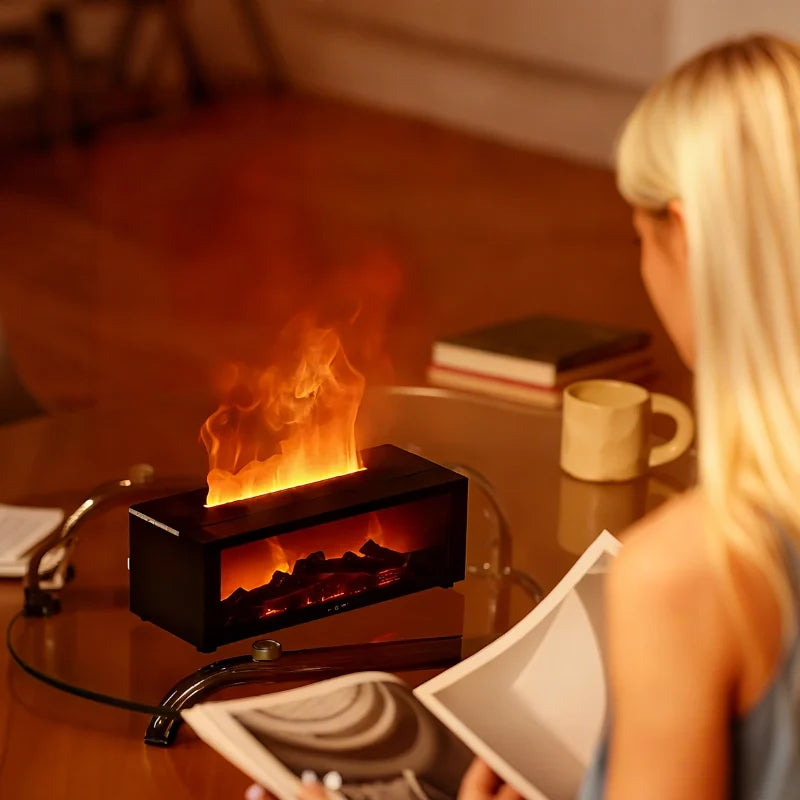 Home Decor : Humidificateur Flamme HearthGlow – Diffuseur Effet Feu Chaleureux dans de Marche Lino