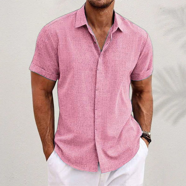Chemise en Lin Homme Manches Courtes - Style Estival et Respirant