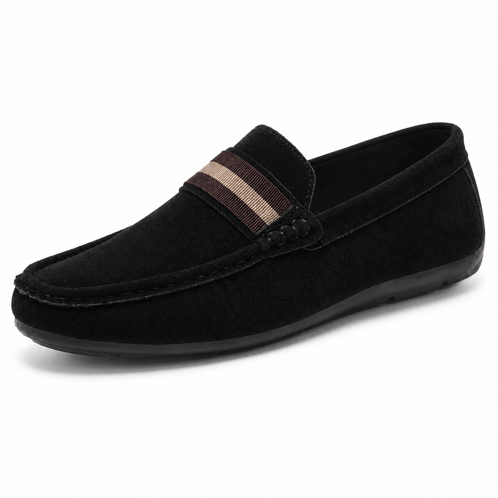 : Mocassin homme souple - Confort élégant pour l'été dans Noir de Marche Lino