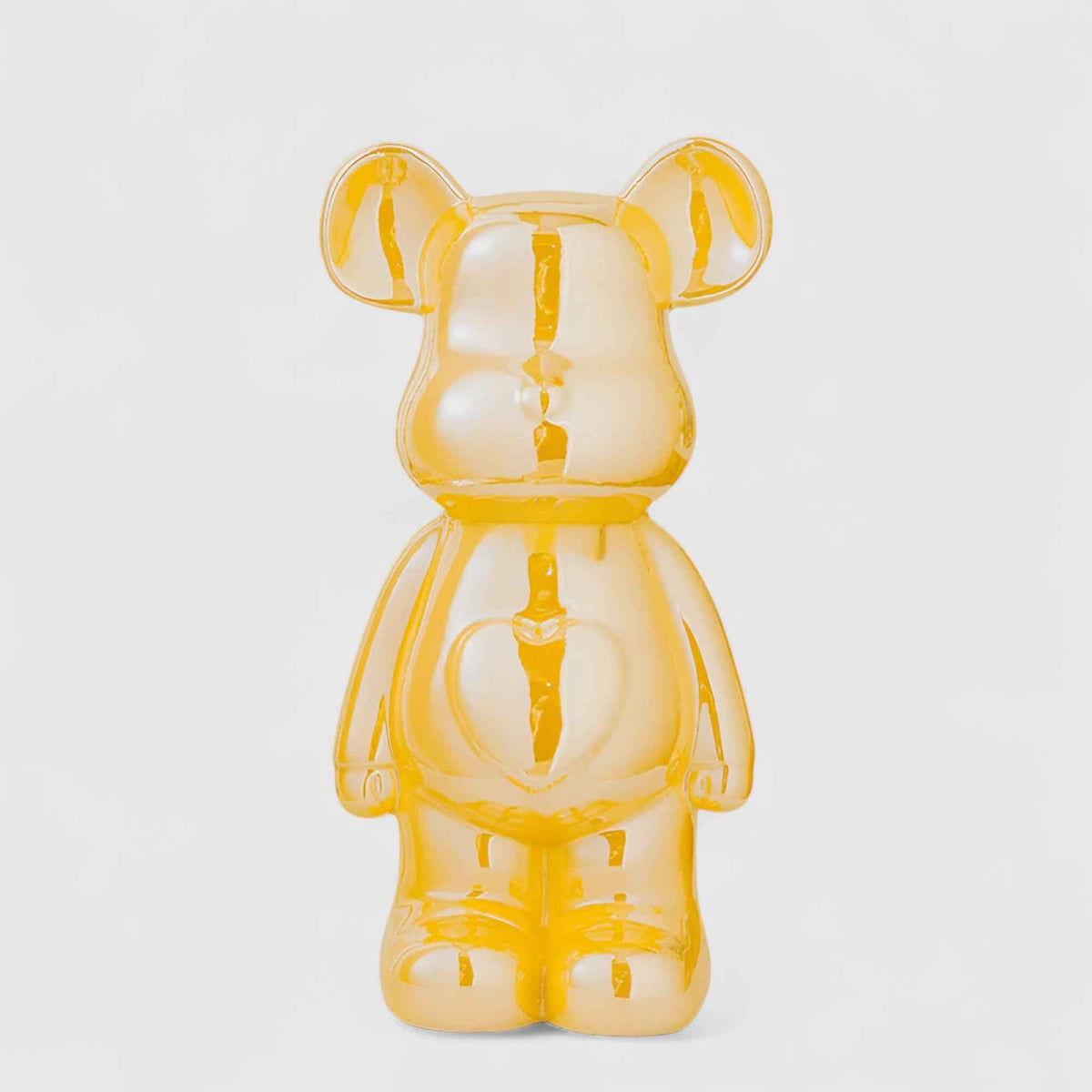 Figurines : Statuette Ours Blanc en Céramique Luxe 28cm - Décoration Moderne Design Élégante et Chic dans Jaune de Marche Lino