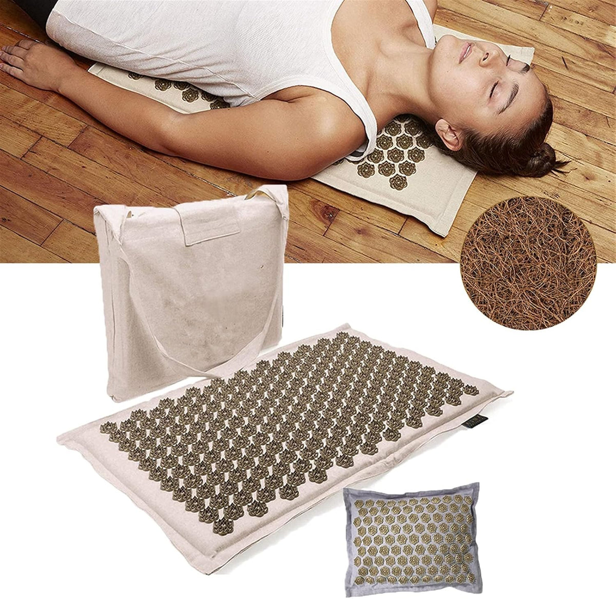 Tapis d'Acupression & Oreiller - 5500 Points de Pression
