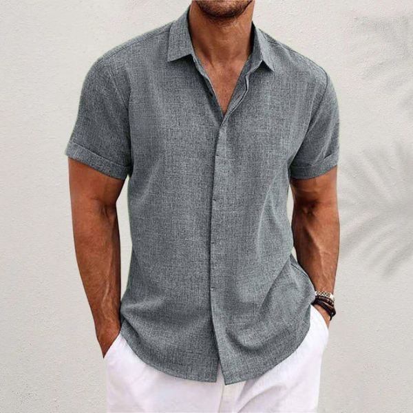Chemise en Lin Homme Manches Courtes - Style Estival et Respirant