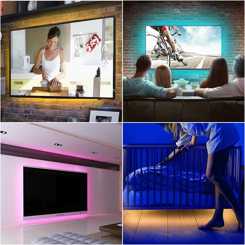 LED Strip Light : Bandeau LED Rétroéclairage TV – 16 Couleurs, USB dans de Marche Lino