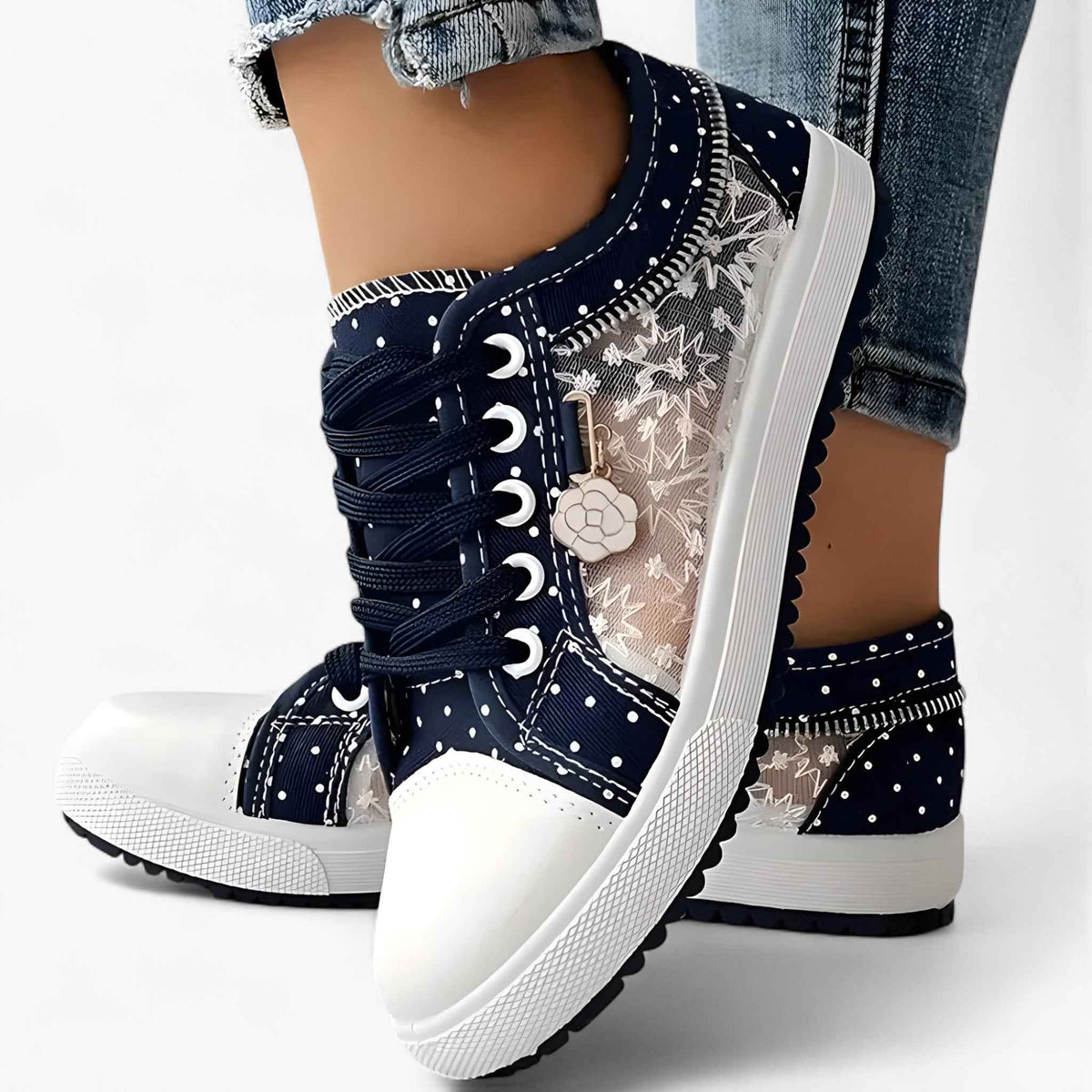 shoes : Carla | Baskets Orthopédiques Confortables dans Bleu foncé de Concept Odense