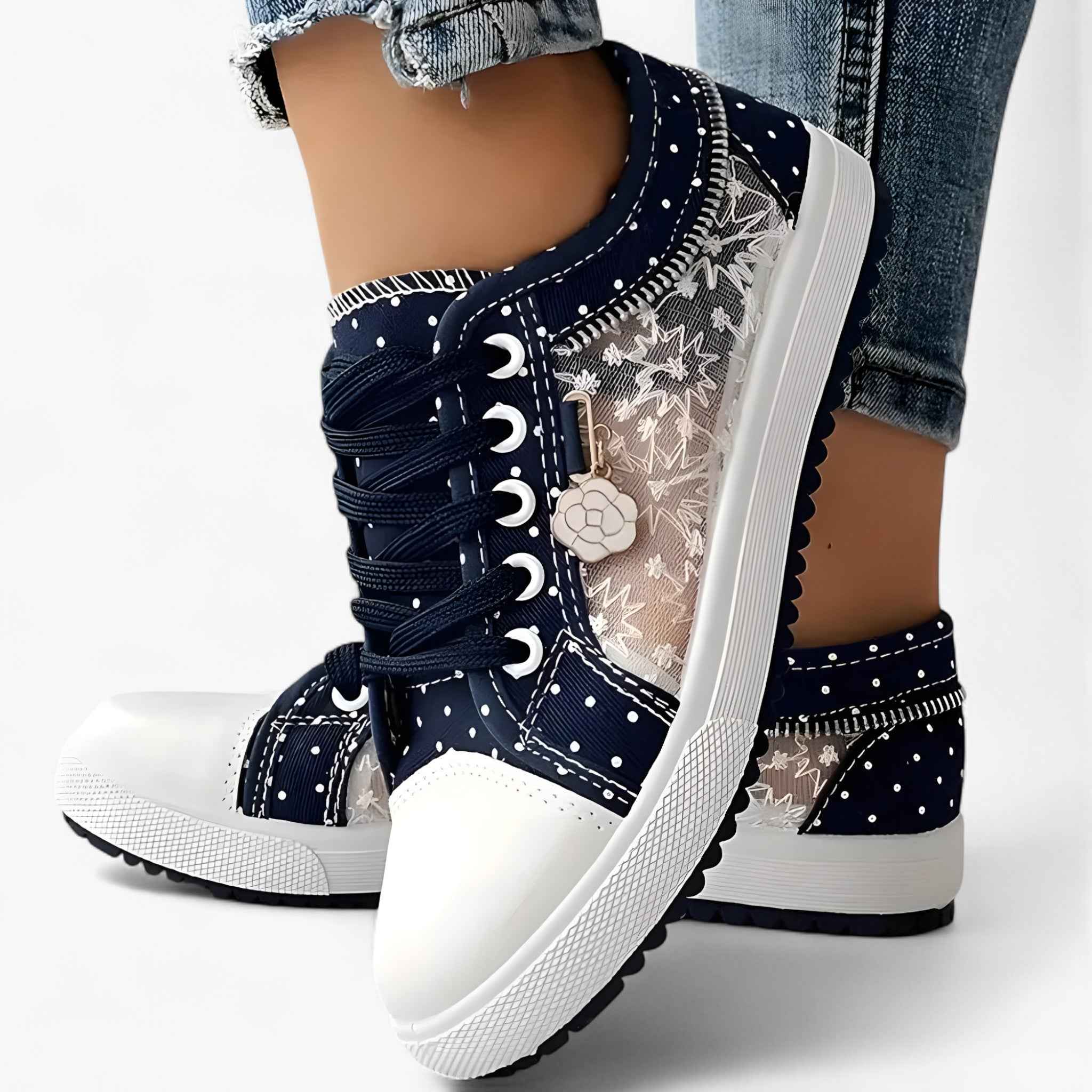 shoes : Carla | Baskets Orthopédiques Confortables dans Bleu foncé de Concept Odense