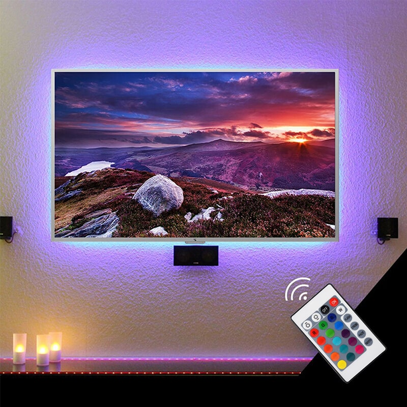 LED Strip Light : Bandeau LED Rétroéclairage TV – 16 Couleurs, USB dans de Marche Lino