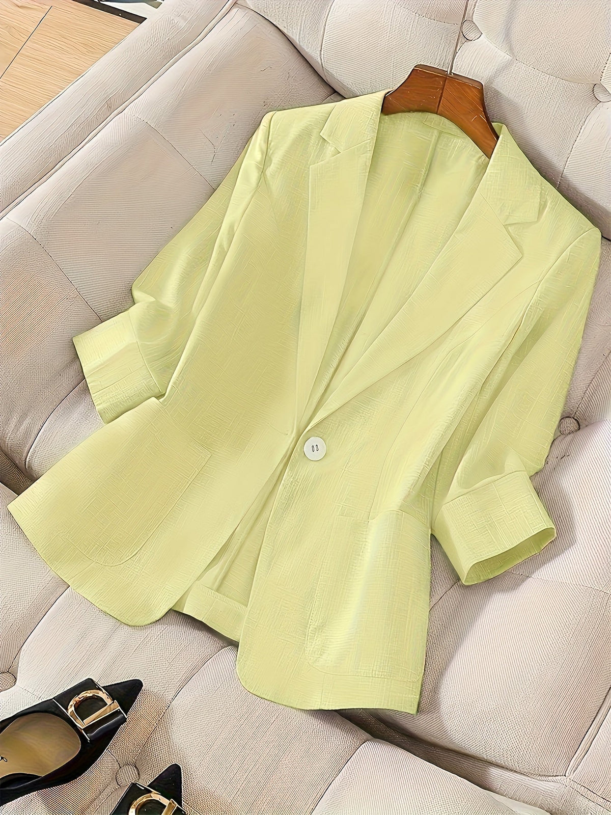 Jackets : Blazer Léger Femme à Boutonnage Simple dans Néon Pastel de Roselva