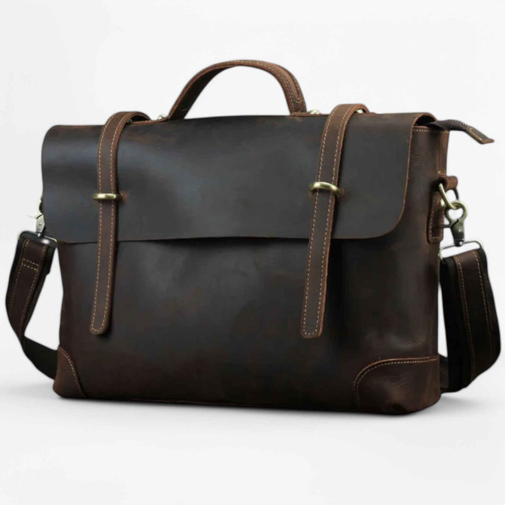 Sac pour ordinateur portable en cuir Or Homme
