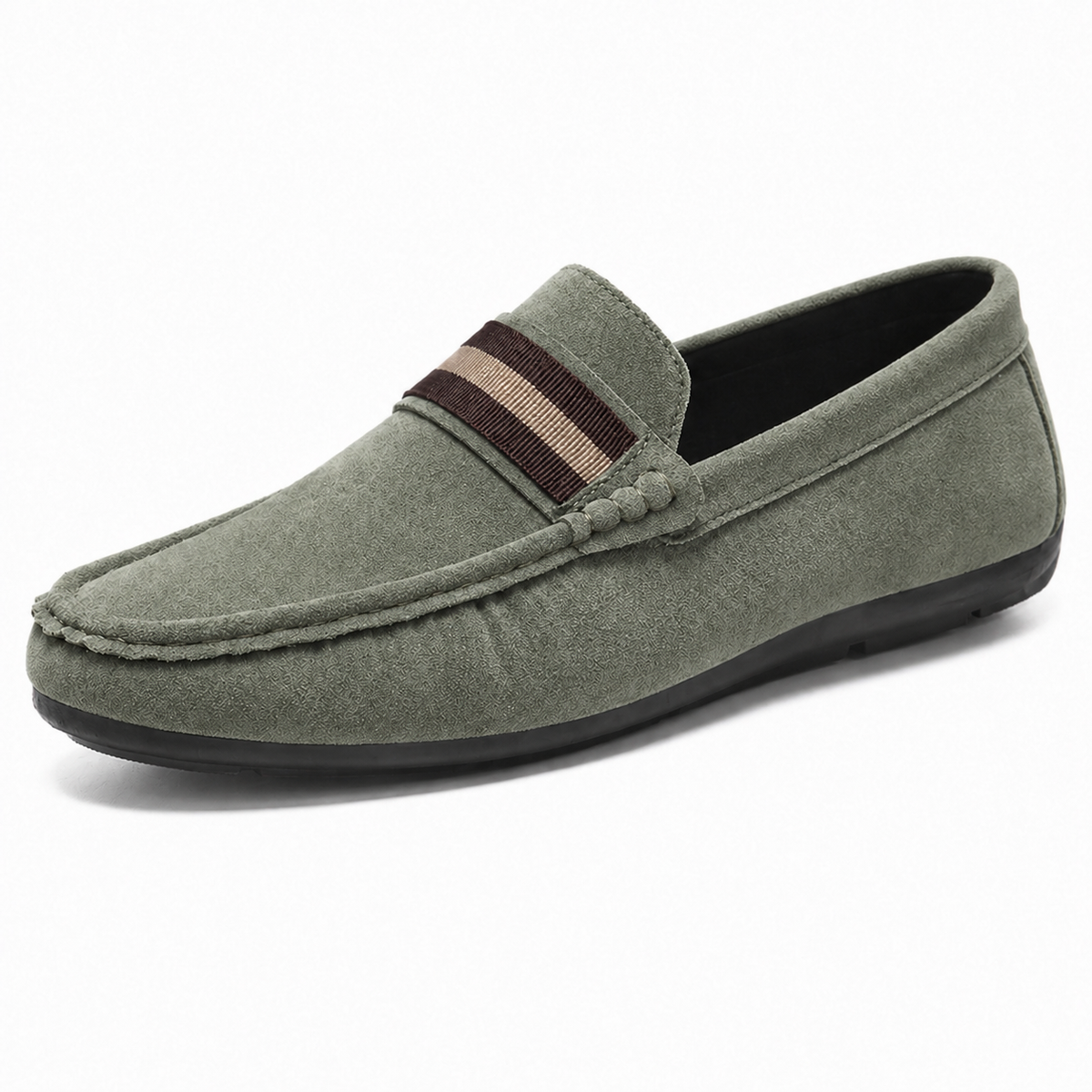 : Mocassin homme souple - Confort élégant pour l'été dans Vert de Marche Lino