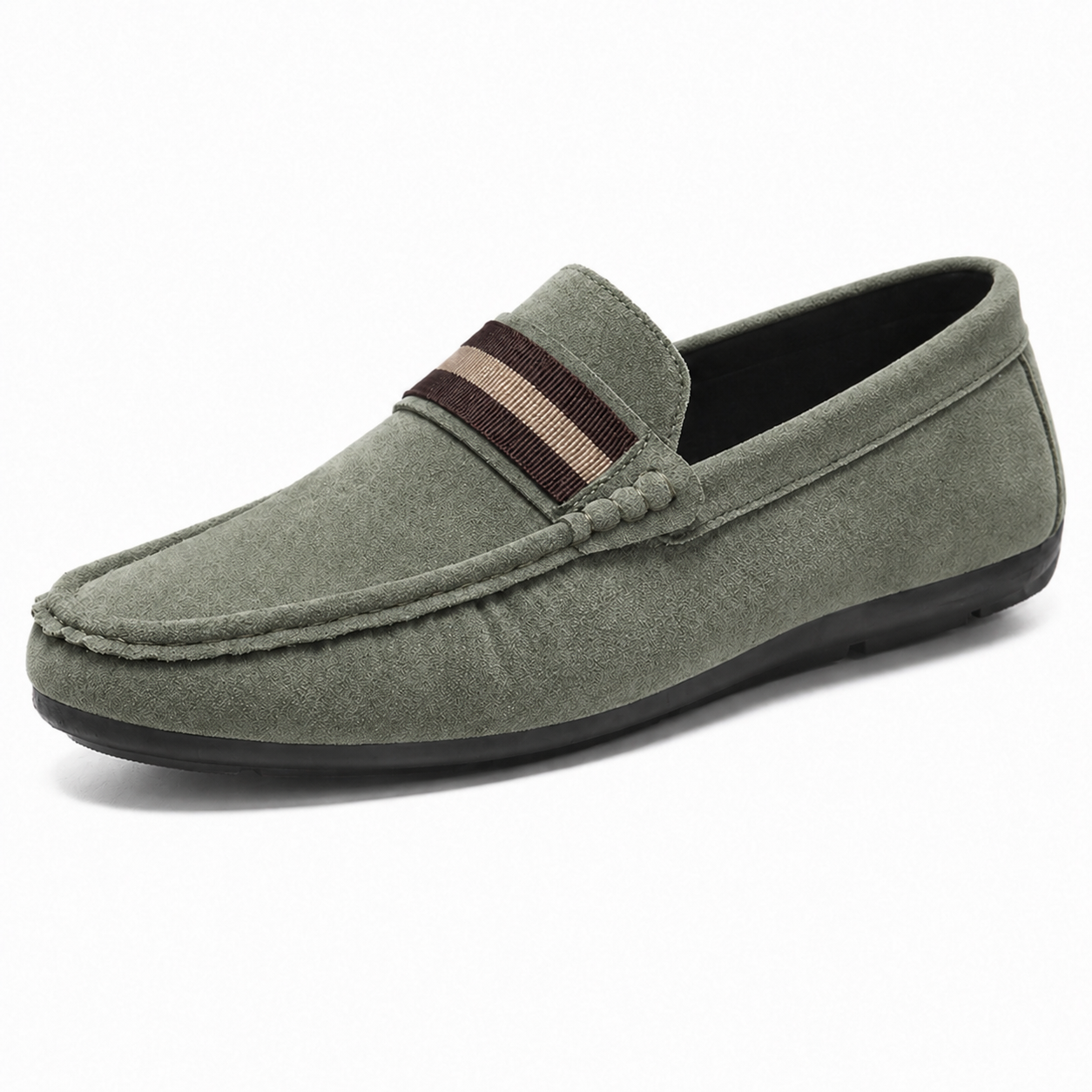 : Mocassin homme souple - Confort élégant pour l'été dans Vert de Marche Lino