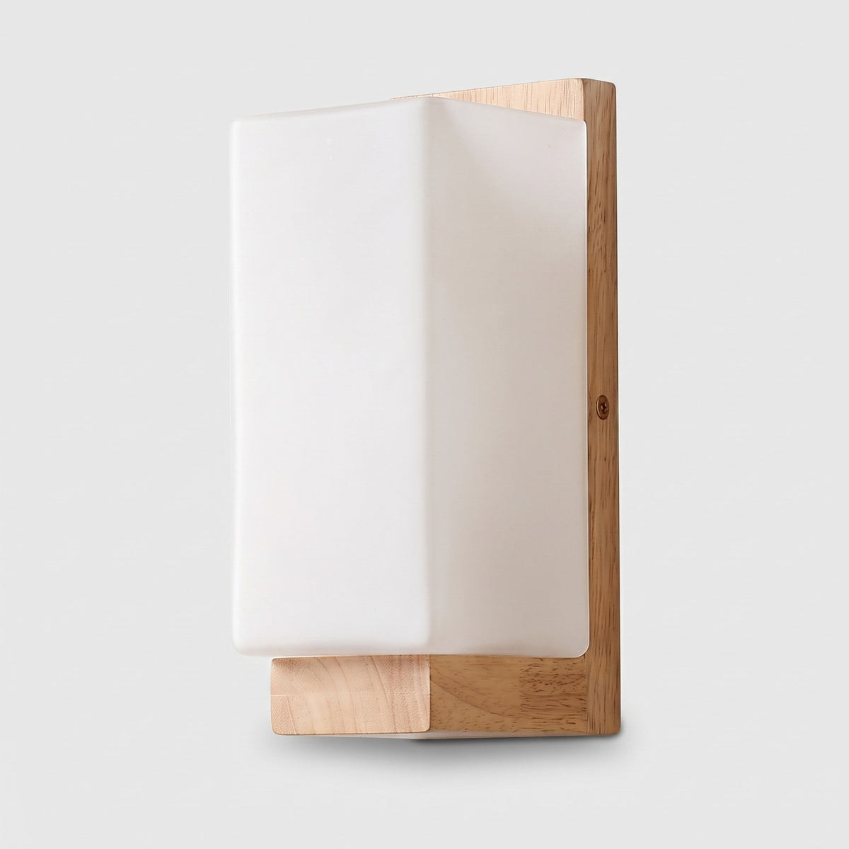 Home Decor : Applique Murale avec Cadre Rectangulaire en Bois et Abat-Jour en Verre dans de Marche Lino