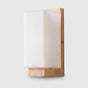 Applique Murale avec Cadre Rectangulaire en Bois et Abat-Jour en Verre