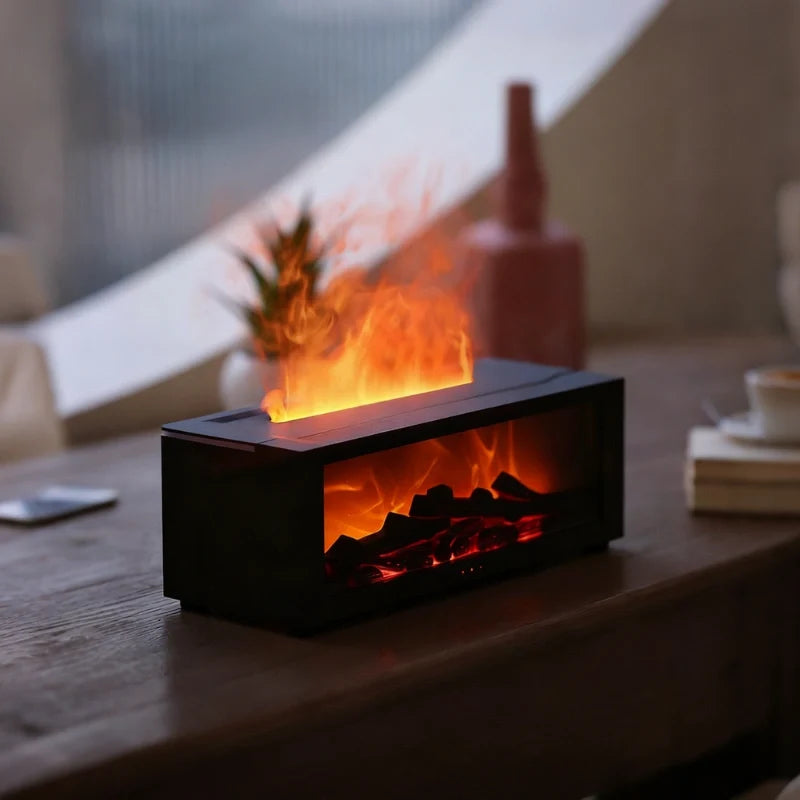 Home Decor : Humidificateur Flamme HearthGlow – Diffuseur Effet Feu Chaleureux dans de Marche Lino