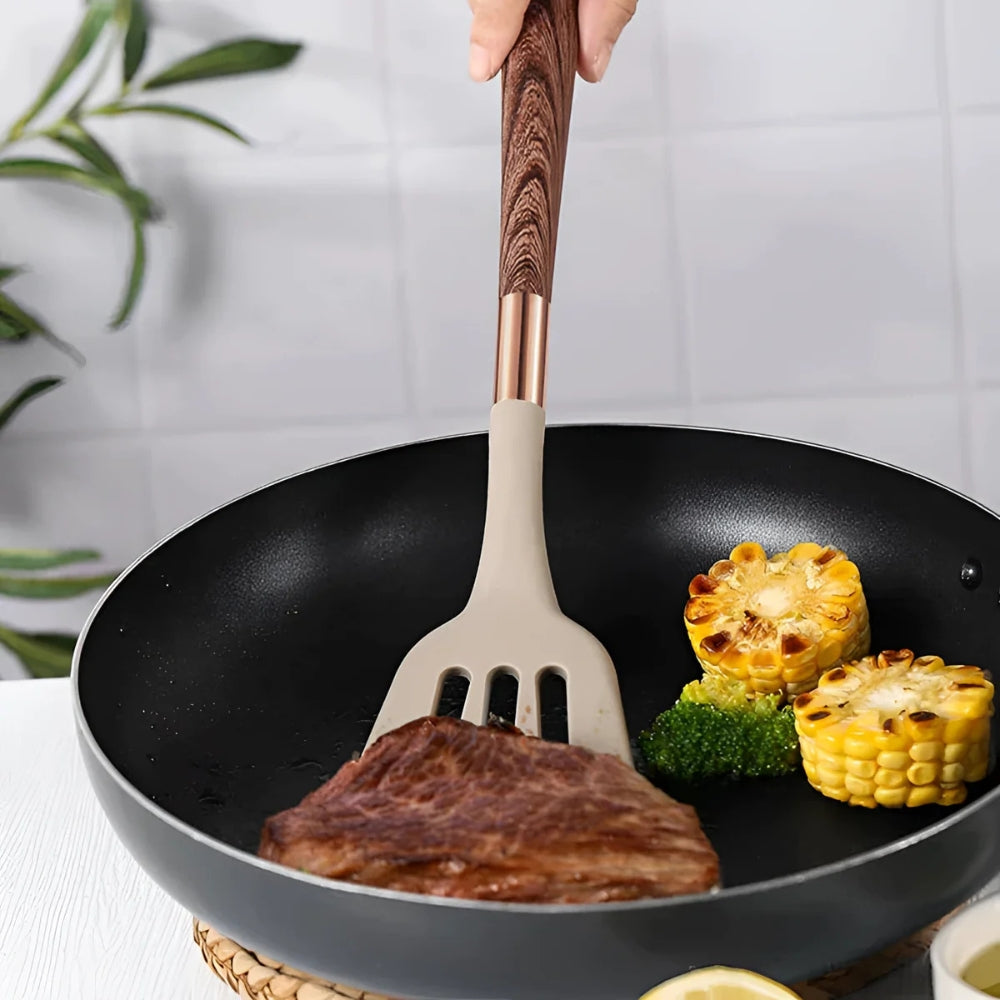 Cooking Utensils : Set ustensiles cuisine silicone 10 pièces, poignées confortables dans de Casa & Beyond