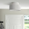 Deckenleuchte : Plafonnier Cannelé - Design Tambour à Deux Niveaux dans Blanc D23×H16cm de Roselva