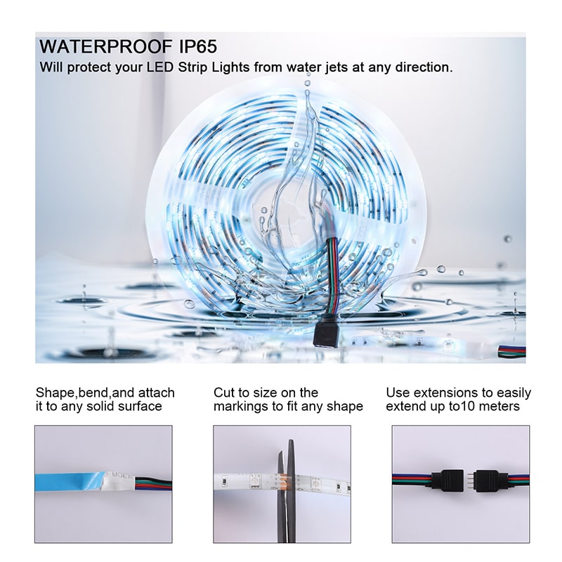 LED Strip Light : Bandeau LED WiFi Intelligent – 8 Modes avec Synchronisation Musicale dans de Marche Lino