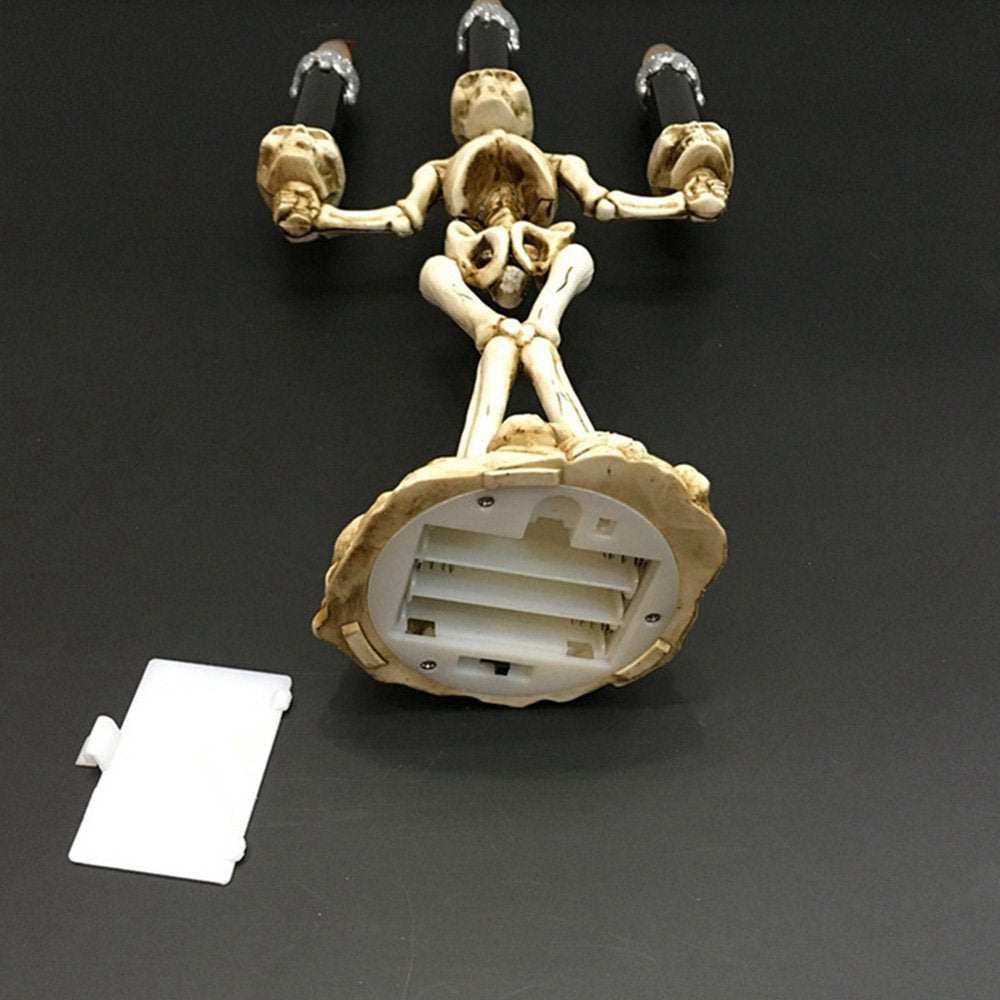 Chandelier Squelette Porte-Bougie LED - Lumière de Table Effrayante