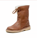 Bottes mi-mollet en cuir décontractées et chics pour femme, pour un style et un confort quotidiens
