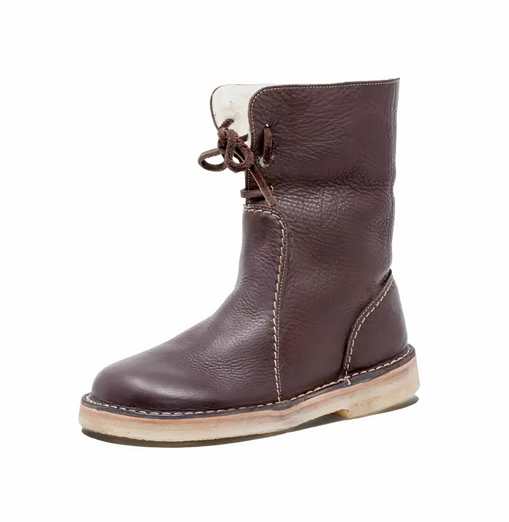 Bottes mi-mollet en cuir décontractées et chics pour femme, pour un style et un confort quotidiens