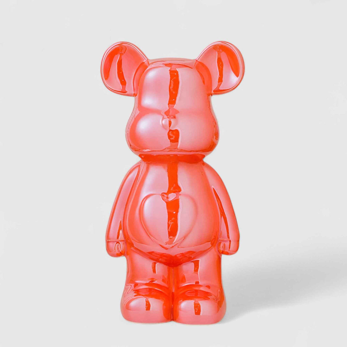 Figurines : Statuette Ours Blanc en Céramique Luxe 28cm - Décoration Moderne Design Élégante et Chic dans Rouge Orange de Marche Lino