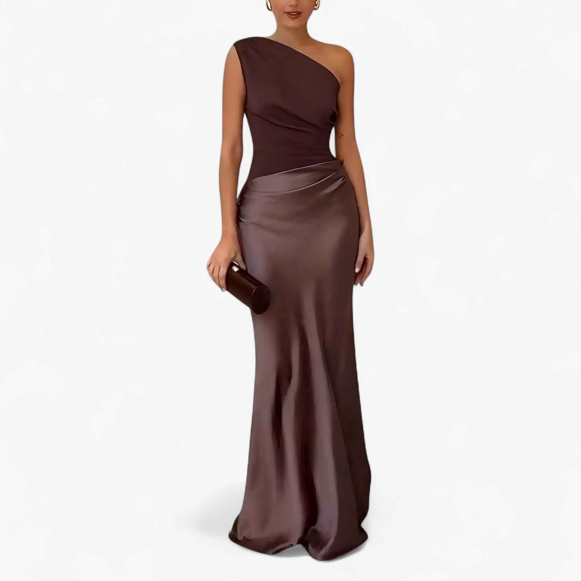 Robe Maxi Asymétrique Élégante pour Femme avec Fente Latérale