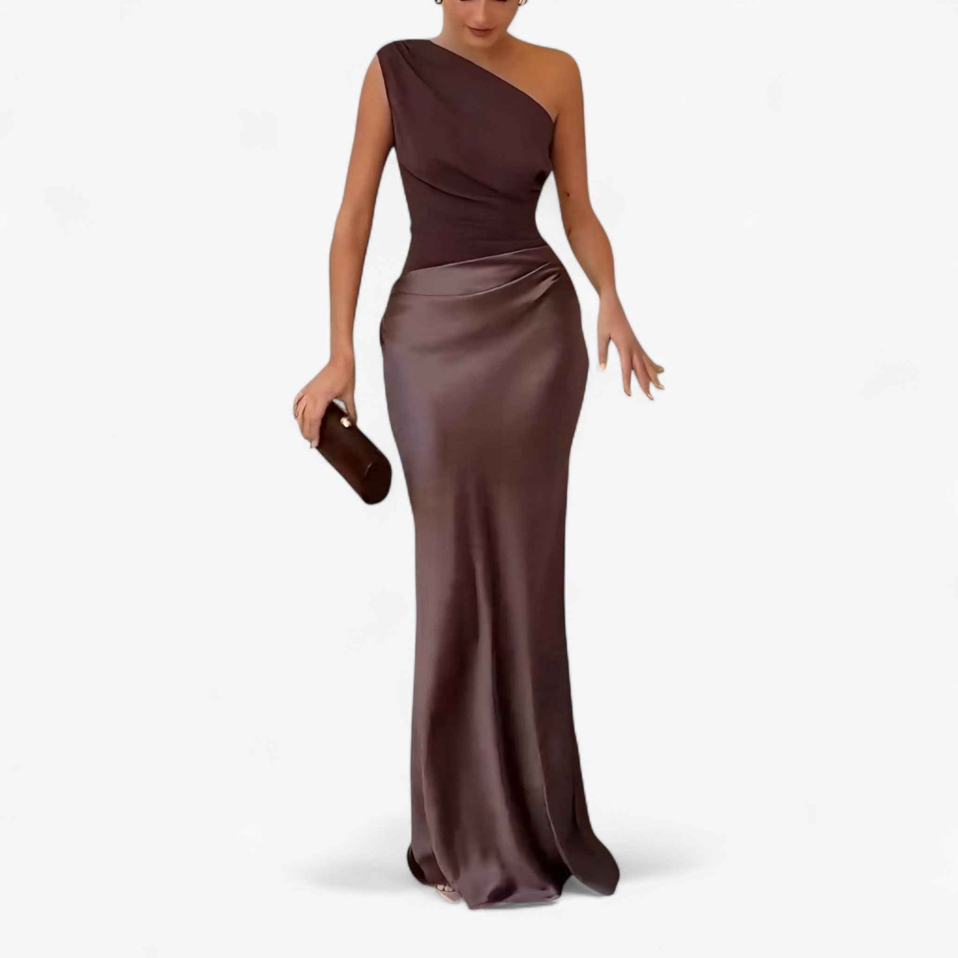 Robe Maxi Asymétrique Élégante pour Femme avec Fente Latérale