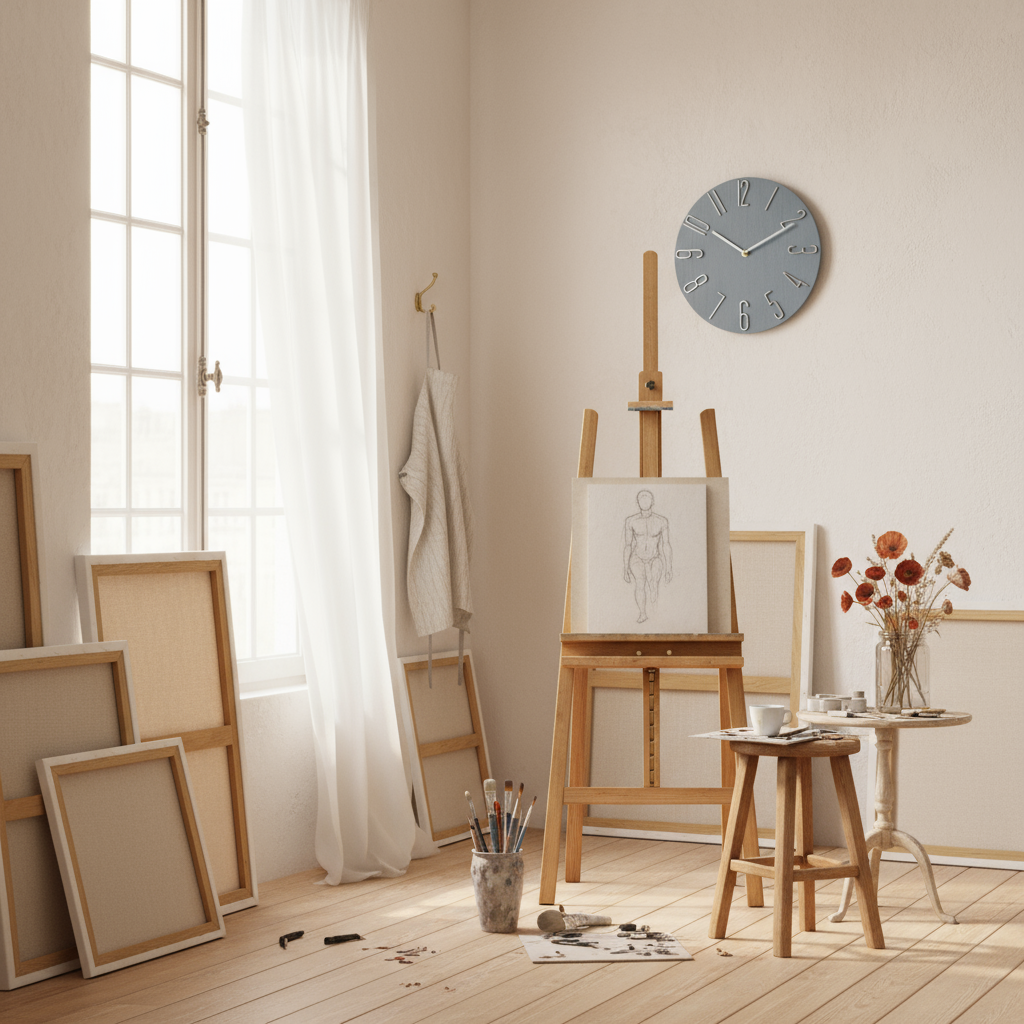 Horloge Murale Silencieuse 30 Cm Verre – Chiffres Métalliques, Style Moderne