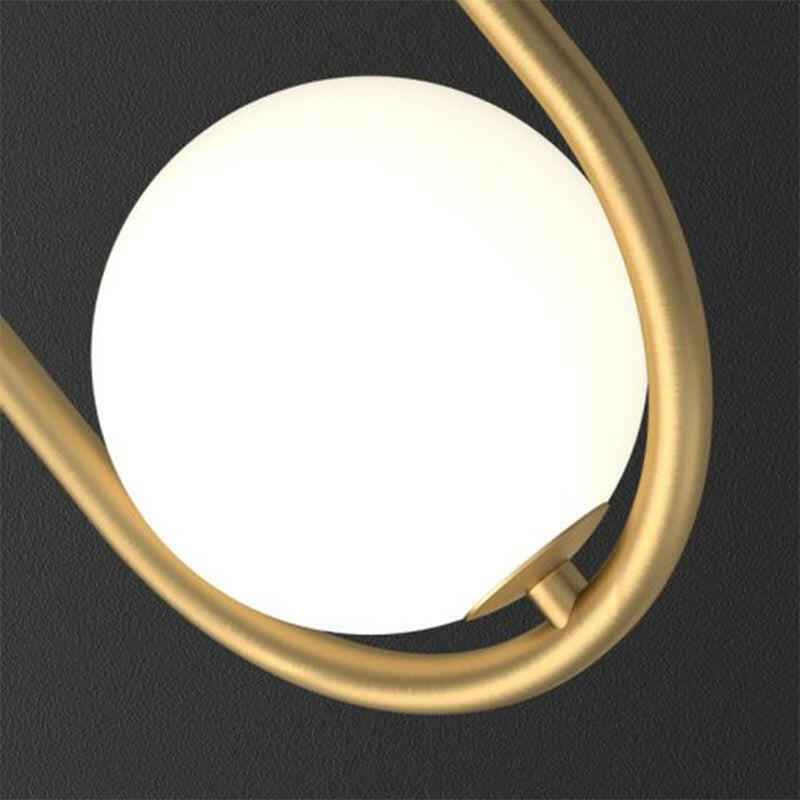 Table Lamp : AuroraDuo Lampe de Table Dorée avec Globes en Verre Mousseline dans de Marche Lino