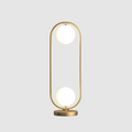 AuroraDuo Lampe de Table Dorée avec Globes en Verre Mousseline en Mousseline