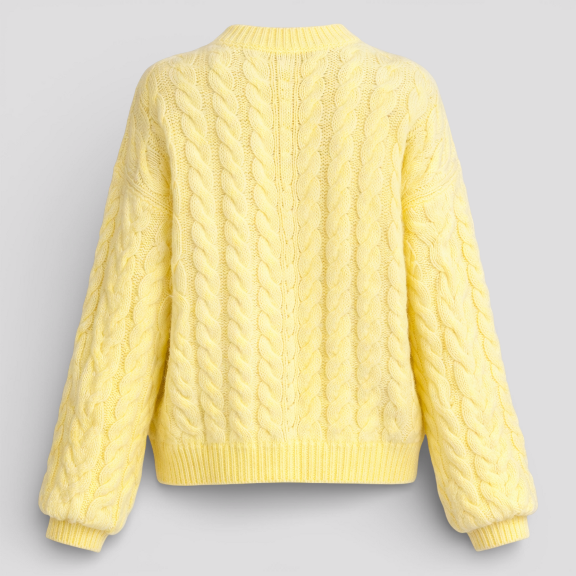 Pull Femme Jaune Torsadé Acrylique Entretien Facile