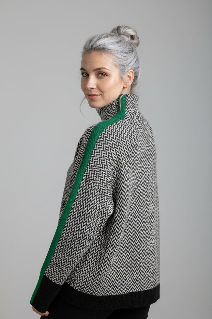 Pull Femme à Rayures Polyester Mode Élégante Style De Bureau