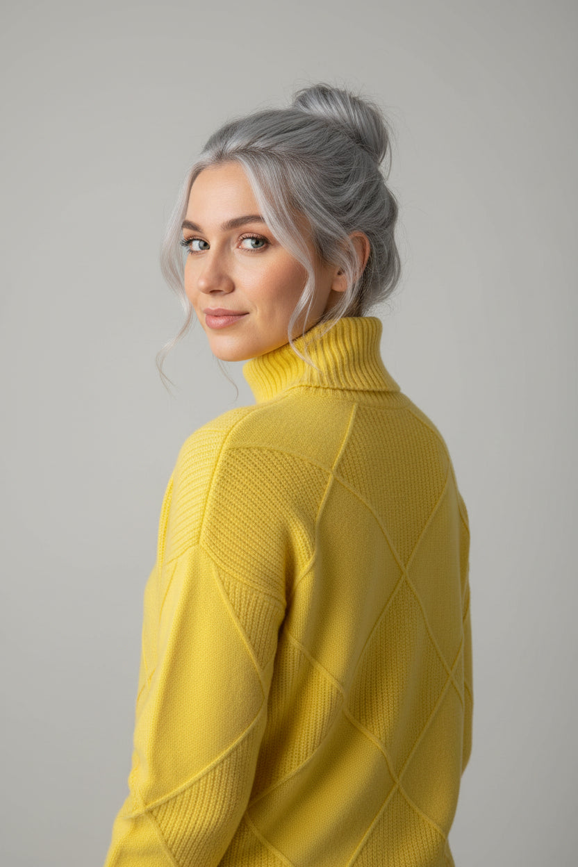Pulls pour femmes : Pull Femme Col Roulé Confortable Garde-Robe Féminine dans de Marche Lino