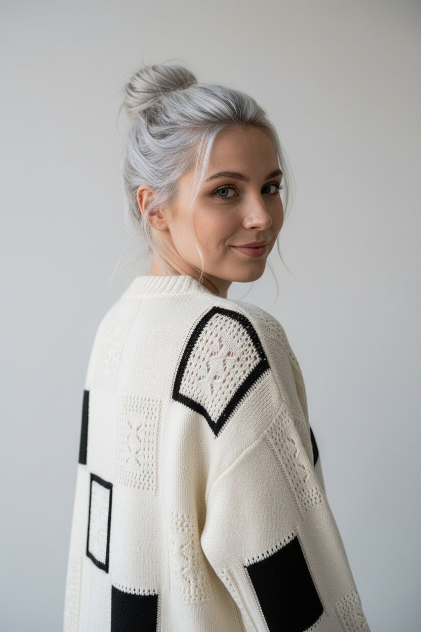 Pull Femme d'Automne Moderne Denim Automne Confort