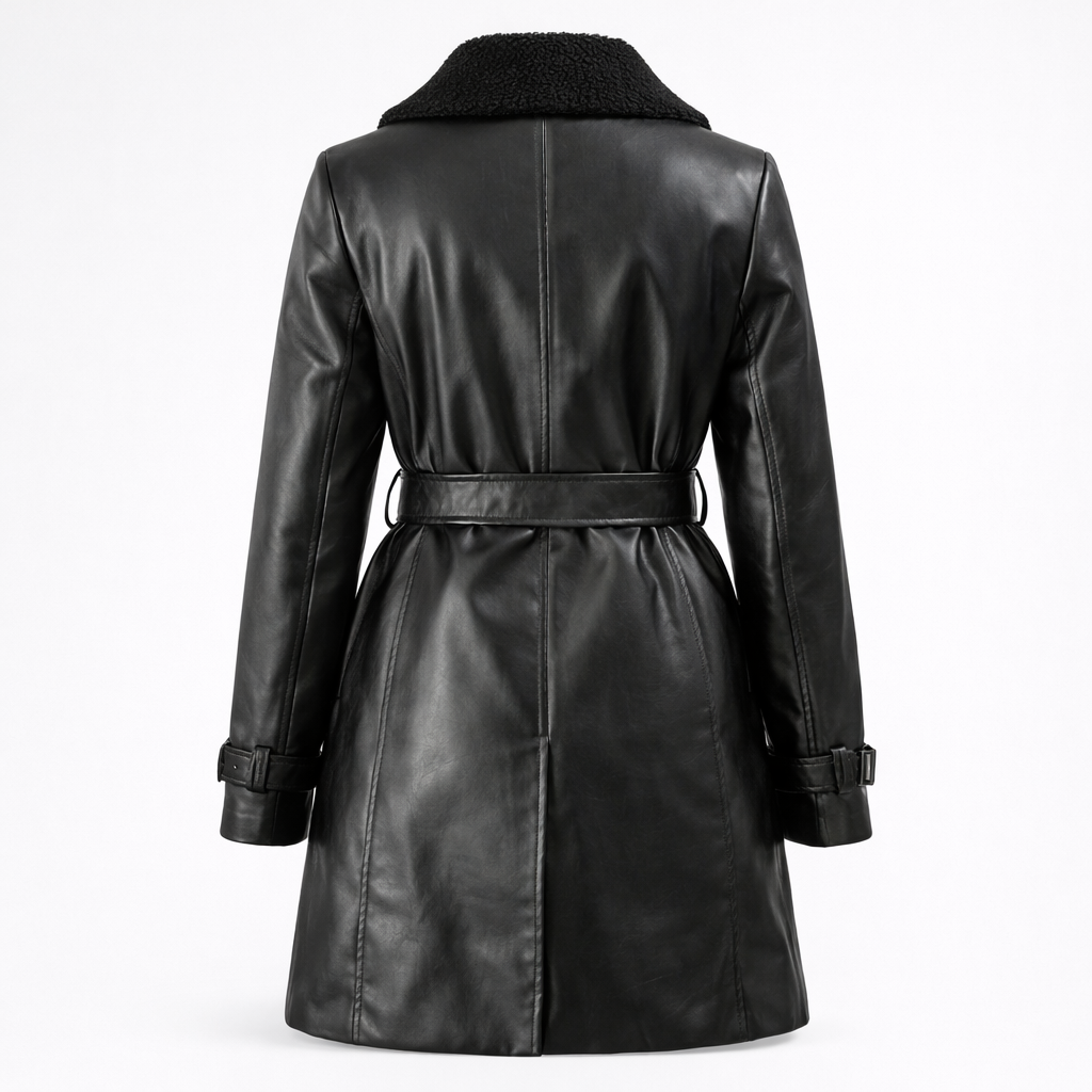 Veste Élégante en Cuir Noir pour Femme Haute Qualité Cuir