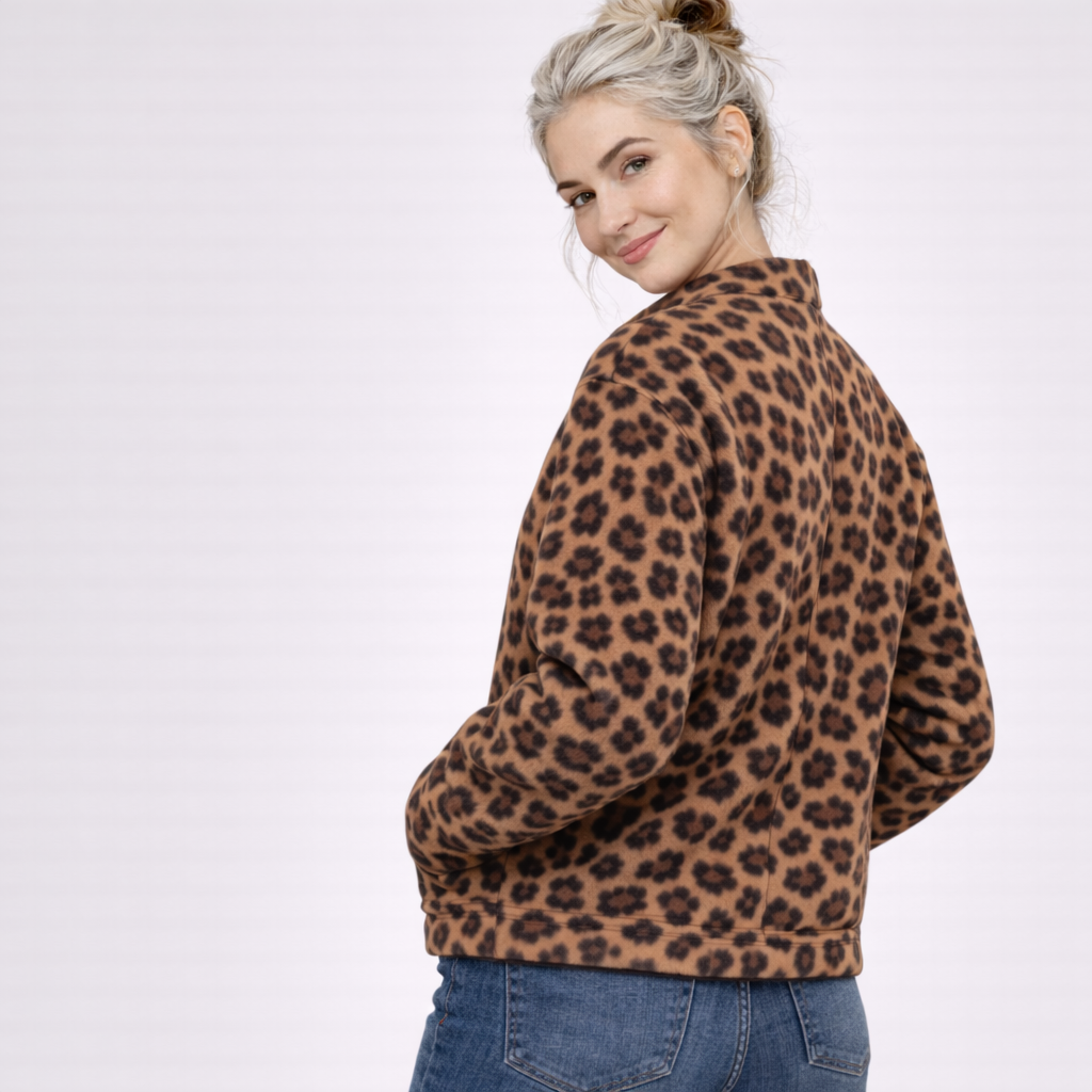 Vestes pour femmes : Veste Femme Tendance Léopard Confortable dans de Marche Lino