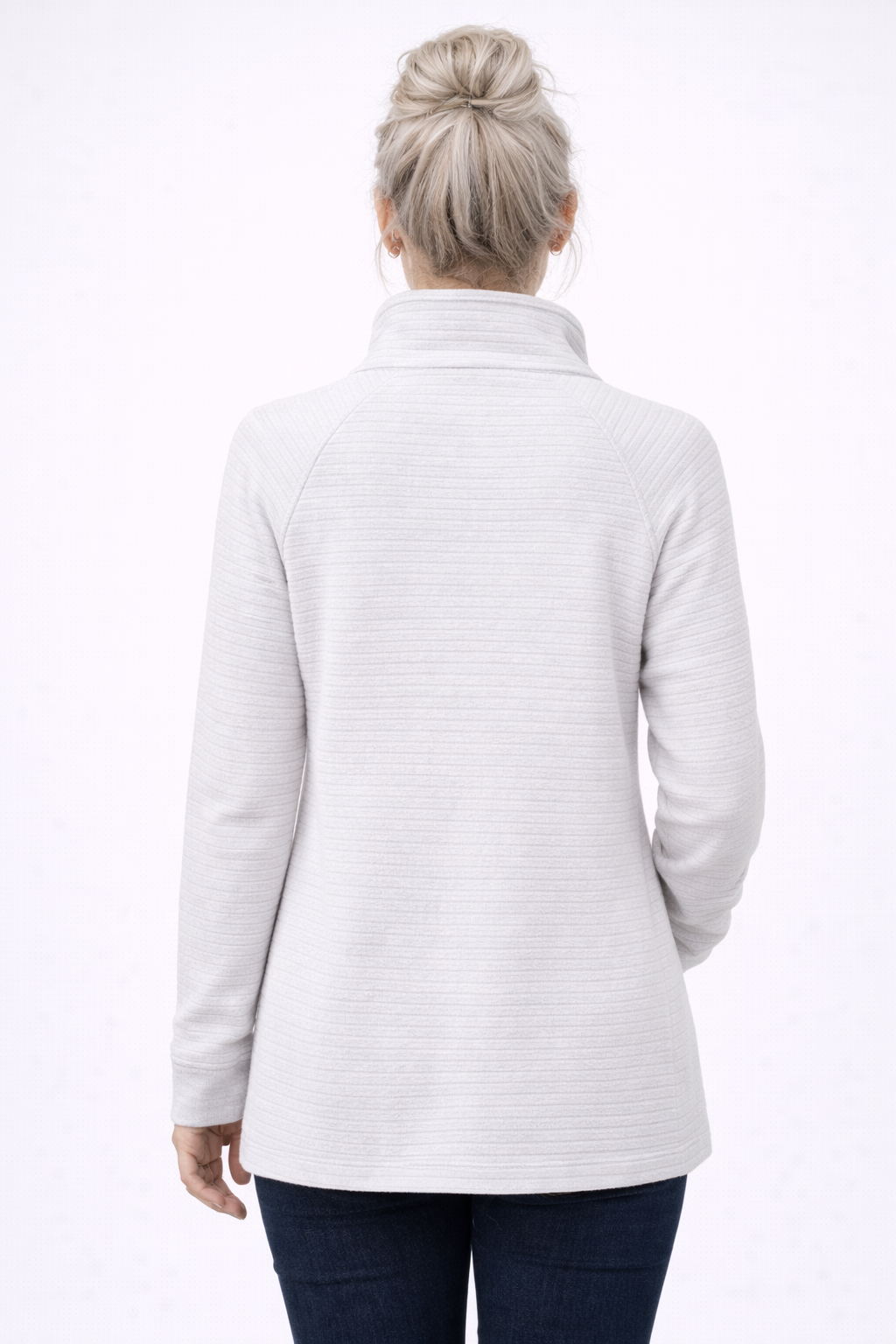 Pull Femme Col V Confortable Denim Ajustement Agréable