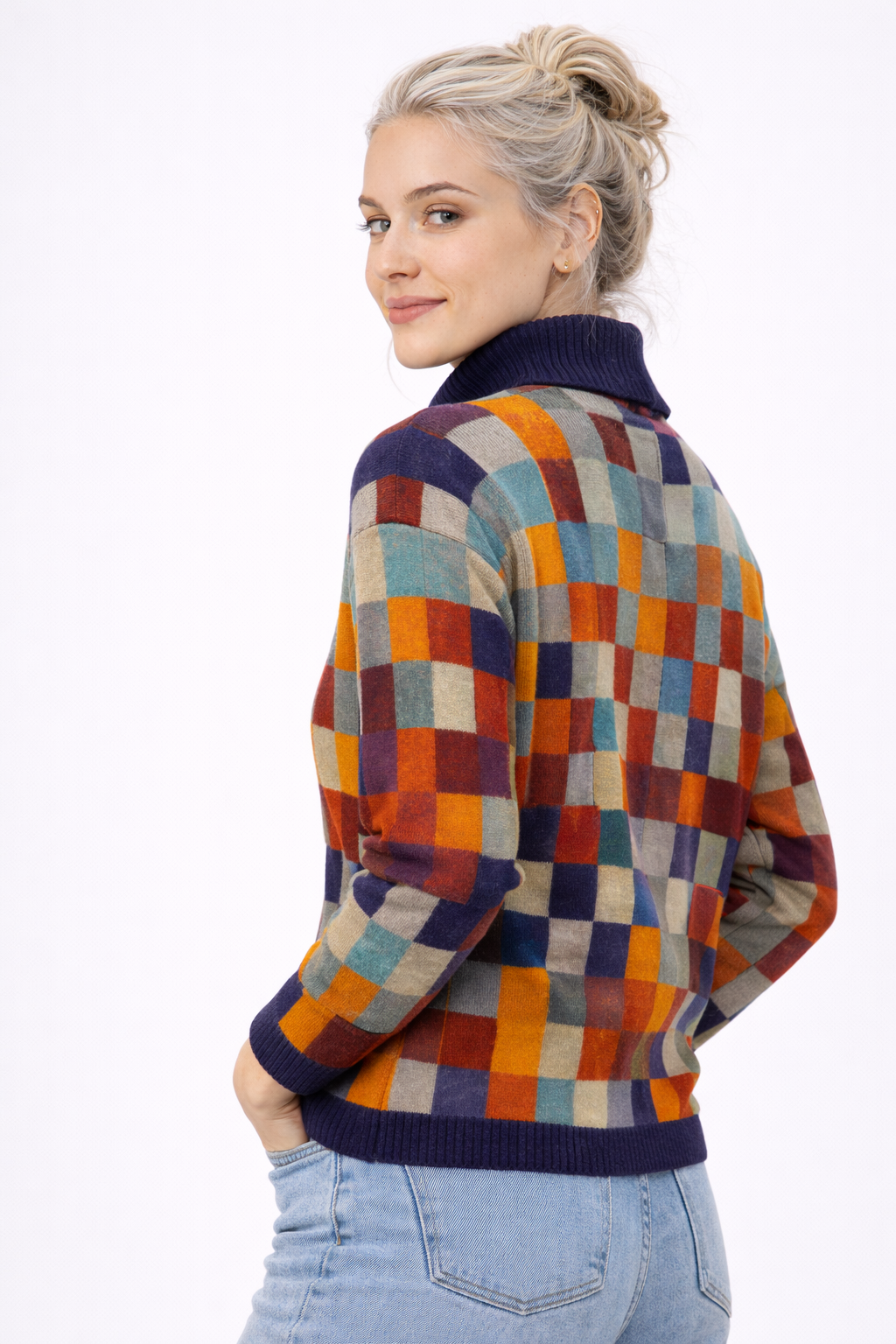 Pull Femme Col Roulé Léger Cachemire Doux Mode Décontractée