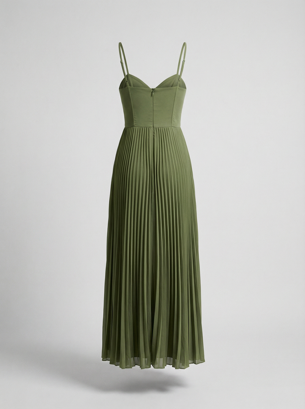 Robe Femme plissée élégante à fines bretelles - Robe midi d'été