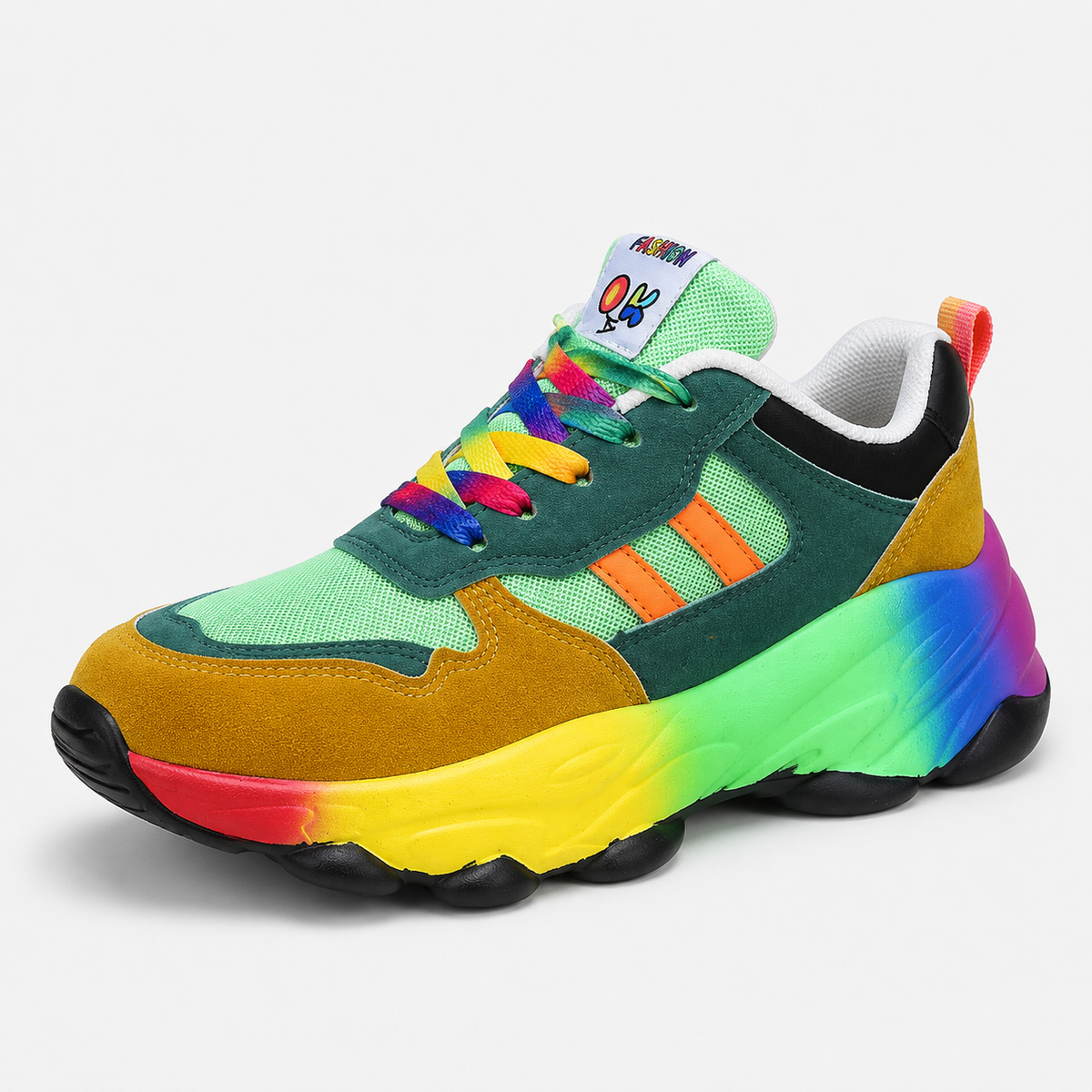 Sneakers : Baskets Femme Romy Orthopédiques Légères & Confortables – Semelle Absorbante Choc dans Vert de Marche Lino